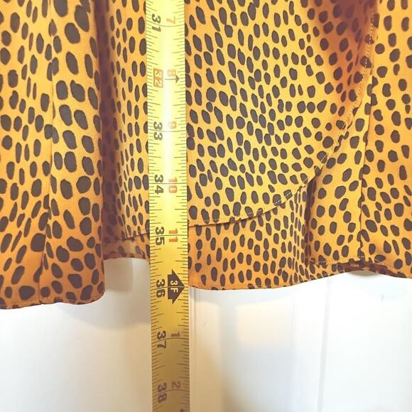 J.Crew Wrap Dress Womens 8 Brown Black Spotted Short Sleeve Tie Waist V Neck - Picture 12 of 16